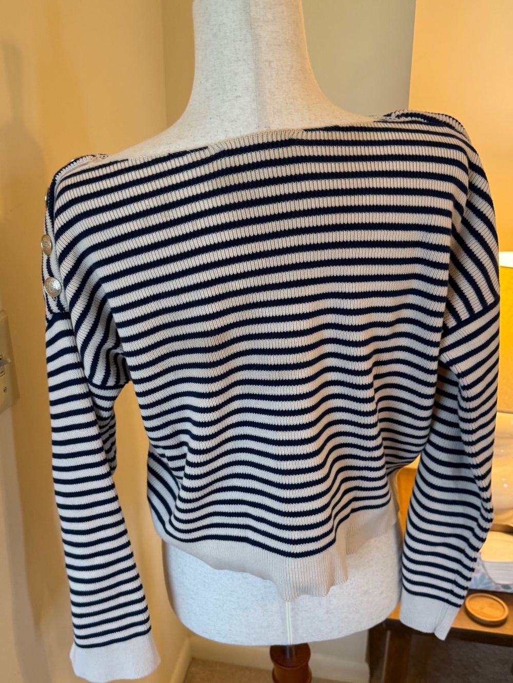 Sezane EUC Daisy Sweater Navy/Natural Sailor Stripes SZ S 🇫🇷! - Picture 7 of 9